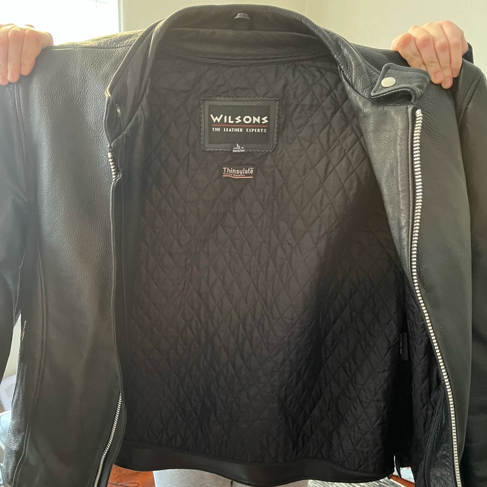 2 layered leather coat